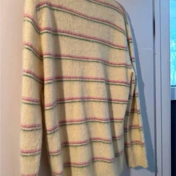 J. Crew Alpaca-blend V-neck cardigan in stripe - Picture 2 of 5